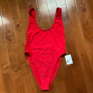 High Cut Red Swimsuit